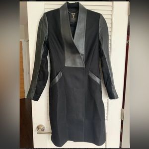 Ted Baker wool/genuine leather coat.